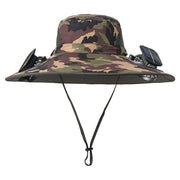 Twin Fan Solar Rechargeable Electric Fan Sun-shade Sun Protection Hat