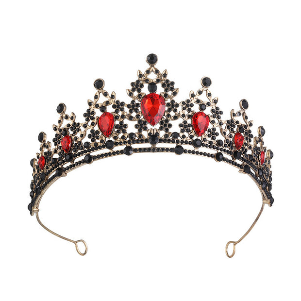 Rhinestone Dark Crown Halloween Dress-up Baroque Accessories