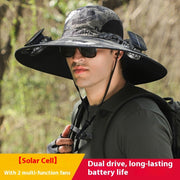 Twin Fan Solar Rechargeable Electric Fan Sun-shade Sun Protection Hat