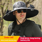 Twin Fan Solar Rechargeable Electric Fan Sun-shade Sun Protection Hat