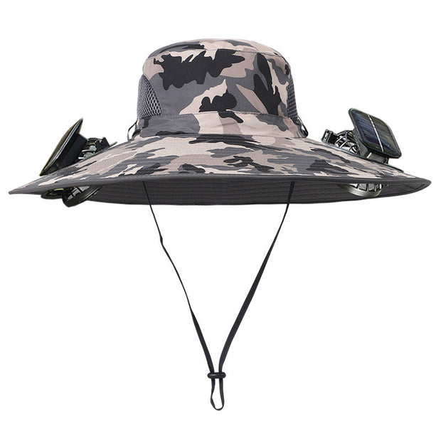 Twin Fan Solar Rechargeable Electric Fan Sun-shade Sun Protection Hat