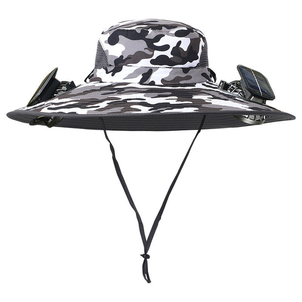 Twin Fan Solar Rechargeable Electric Fan Sun-shade Sun Protection Hat