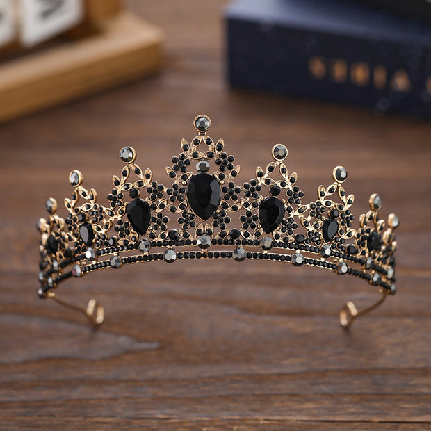 Rhinestone Dark Crown Halloween Dress-up Baroque Accessories
