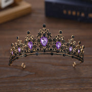 Rhinestone Dark Crown Halloween Dress-up Baroque Accessories