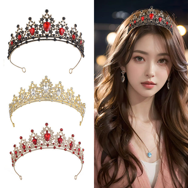 Rhinestone Dark Crown Halloween Dress-up Baroque Accessories