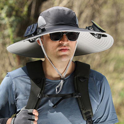 Twin Fan Solar Rechargeable Electric Fan Sun-shade Sun Protection Hat